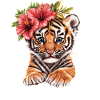 Bébé tigre à l’hibiscus