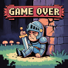 A pixel character burned by art