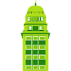 Retro Green Tower Clock