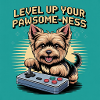Cute gaming dog with Retro motif