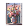 Vases of Flowers at Sunset