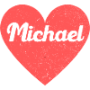 Michael Nome Cuore Rosso Amore Fan Retrò