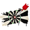 Graffiti style dartboard with hit