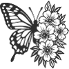 Elegant Butterfly and Floral Composition