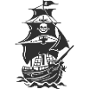 Haunted Pirate Ship Silhouette