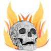 Menschenschädel flammenmuster