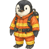 Cute Penguin Firefighter Safety Hero
