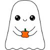 cute ghost with pumpkin