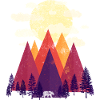 Berge & Wald (Bunte Landschaft)