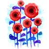 Fleurs rouges (aquarelles)