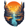 Fantastic scenery with sunset and