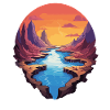 Fascinating canyon landscape at sunset