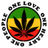 Frieden und Liebe Rasta Blatt Design