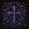 Lavender Gothic Cross Floral Design