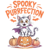 Halloween Cat on Pumpkin