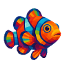 WPAP Polygon Style Animals - Clownfish