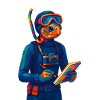 WPAP Polygon Stil Tiere - Meeresbiologin