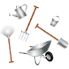 Classic Garden Tools Set Illustration
