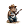 Cool Capybara jouant du banjo