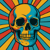 Explodierter Farbtopf Totenkopf