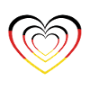 Germany Heart Hearts Retro German