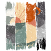Abstract Sunset Landscape Illustration