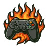 Flammes de la manette