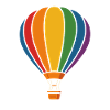 Regenbogen Heißluftballon – Abenteuer Luft