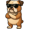 Cool Bulldog Gamer Cartoon Confident