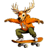 Skateboard Deer