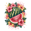 pastèque tropicale hibiscus d’été éclaboussure