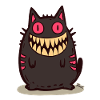 Grinning Black Monster Cat