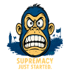 Angry monkey with crowd