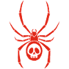 Araignée rouge et crâne