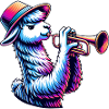 Lama trompette élégant avec chapeau