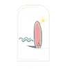 Surfboard Sunrise Design