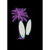 Glowing surf and palm tree illustration