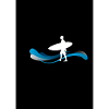 Surfer silhouette on waves