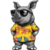 Rhino Comic Vacation