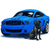 Blue Musclecar Dog Partner