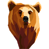 Low poly geometric bear