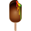 Chocolate popsicles with rainbow filling