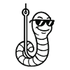 Cool worm with sunglasses