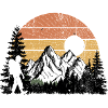 Sunset Mountain Silhouette Design