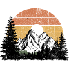 Sunset Mountain Silhouette Design
