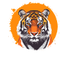 Tiger mit Sonnenkreis