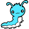 Cute caterpillar small friendly larva worm happy