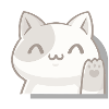 Winkende Kawaii-Katze,Glücksbringer im Chibi-Stil