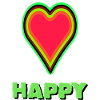 VIBRANT heart graphic with neon framing