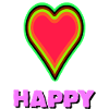 Glowing heart with happiness symbolism